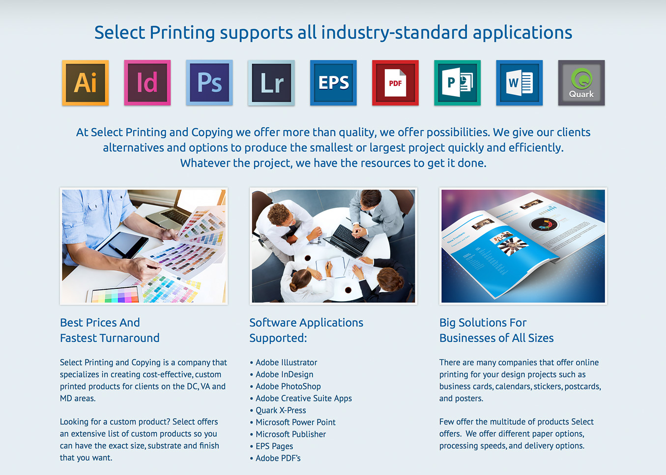 Select Printing and Copying